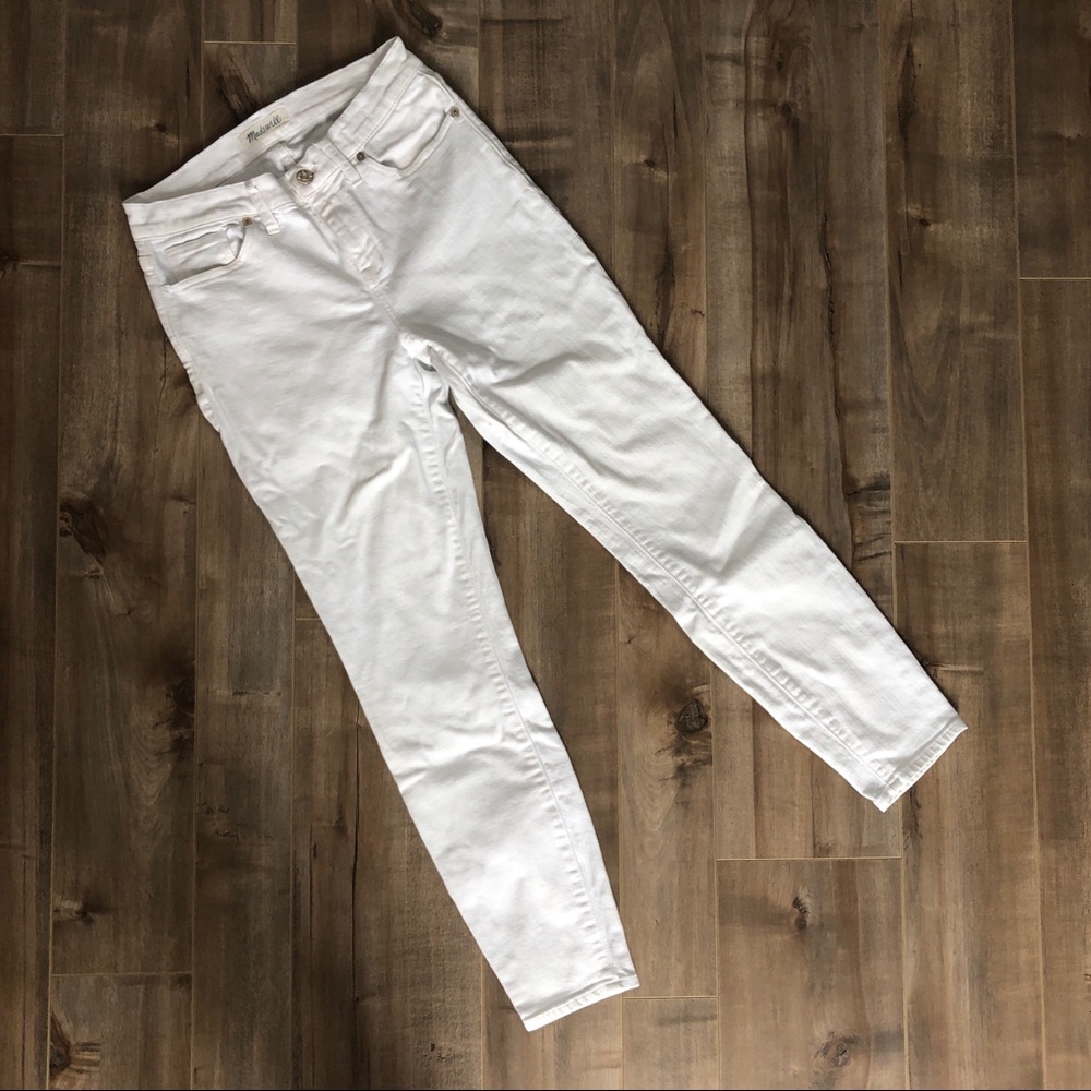 Madewell high riser skinny white jeans